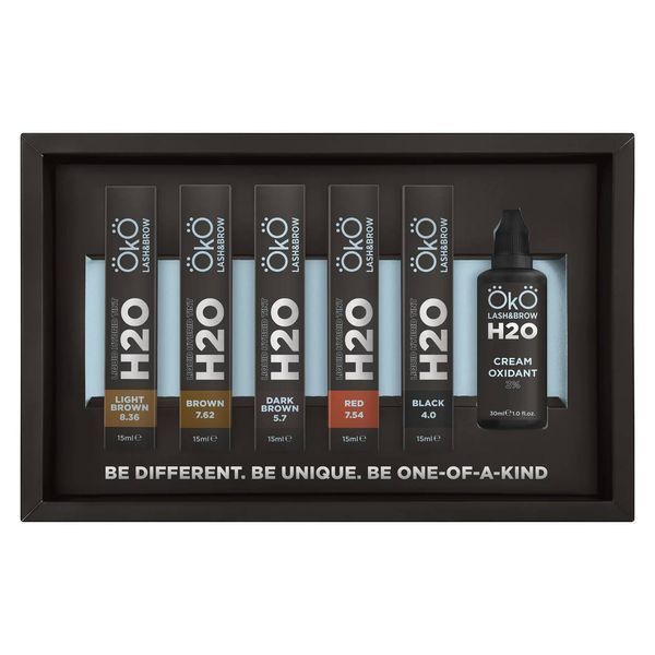 Набір фарби для брів та вій OKO Liquid Hybrid Tint H2O з окисником 4890 фото