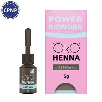 Хна для брів OKO Power Powder, 02 Brown, 5 г 007526 фото