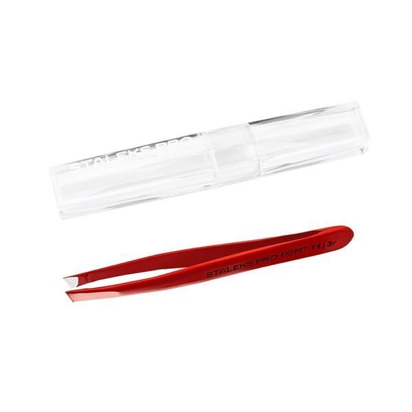 Пінцет для брів STALEKS PRO EXPERT 11 TYPE 3 Red TE-11/3 3136 фото