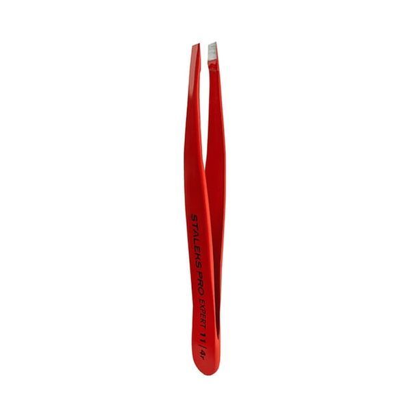 Пінцет для брів STALEKS PRO EXPERT 11 TYPE 4 Red TE-11/4 3138 фото