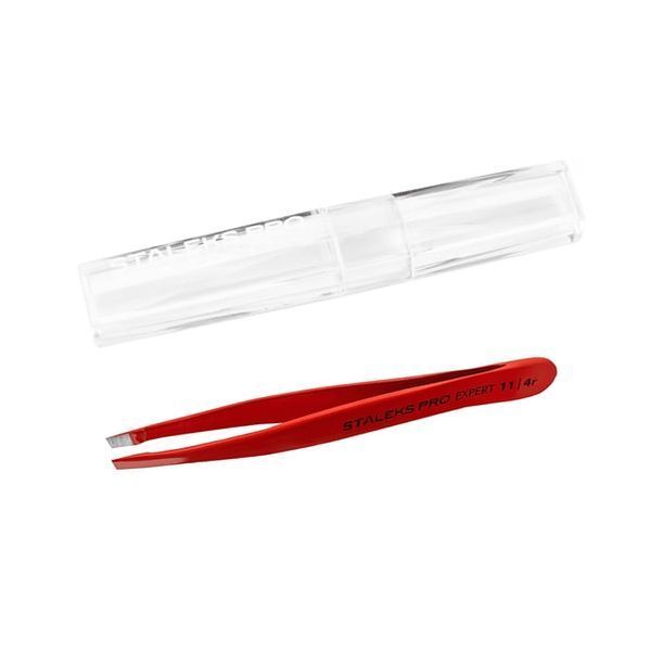 Пінцет для брів STALEKS PRO EXPERT 11 TYPE 4 Red TE-11/4 3138 фото